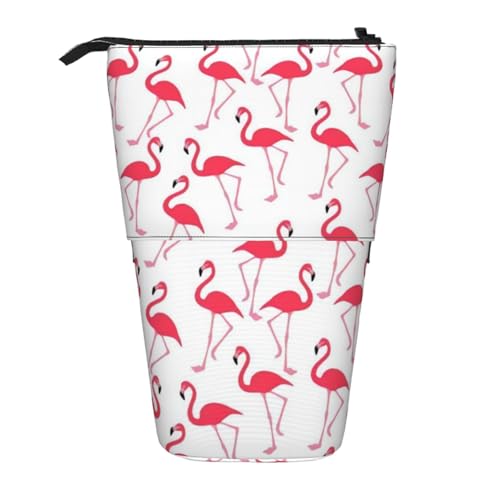 QGWDYYJQ Bleistift-Organizer mit rosa Flamingo-Muster, vertikal, Teleskop-Organizer von QGWDYYJQ