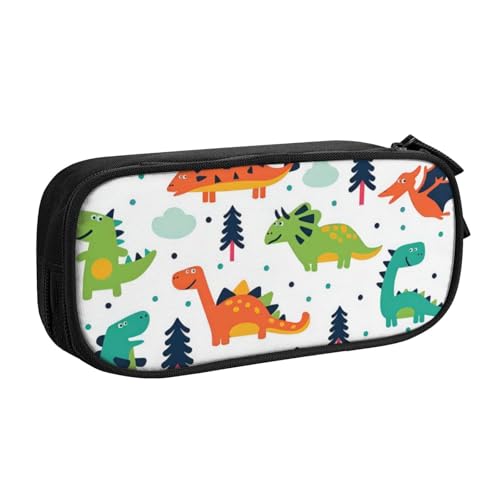 QGWDYYJQ Bunte Dinosaurier-bedruckte Stifteetui, Schreibwarenetui, tragbarer Organizer, Schwarz , Einheitsgröße, Münztasche von QGWDYYJQ