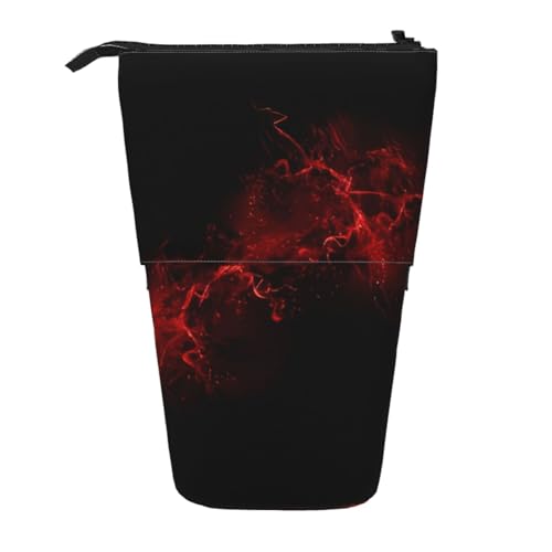 QGWDYYJQ Explosion Burst rot schwarz bedruckter Bleistift-Teleskop-Organizer von QGWDYYJQ