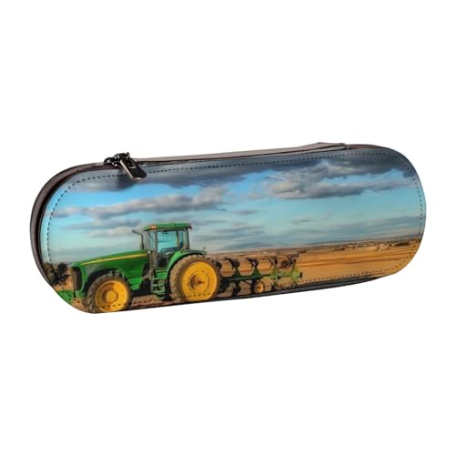QGWDYYJQ Federmäppchen, Motiv: Fantasy-Farm-Traktor, bedrucktes Leder, Schreibwaren-Organizer, tragbares Federmäppchen von QGWDYYJQ