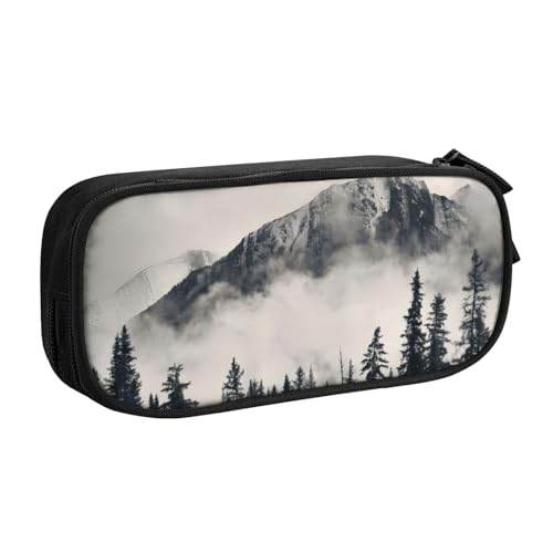 QGWDYYJQ Federmäppchen, Motiv: Kanadische Rauchklippe, bedruckt, Schreibwarenetui, tragbarer Organizer, Schwarz , Einheitsgröße, Münztasche von QGWDYYJQ