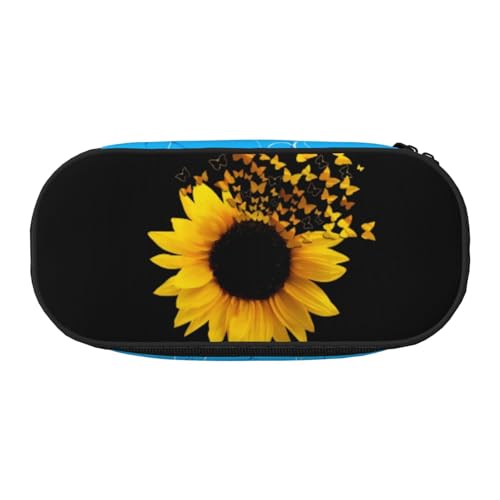 QGWDYYJQ Federmäppchen, Motiv: Sonnenblumen, Schmetterlinge, Kunstdruck, Schreibwaren-Organizer, tragbares Federmäppchen, Schwarz , Einheitsgröße, Münztasche QGWDYYJQ Federmäppchen, Motiv: Sonnenblumen, Schmetterlinge, Kunstdruck, Schreibwaren-Organizer, tragbares Federmäppchen, Schwarz , Einheitsgröße, Münztasche von QGWDYYJQ