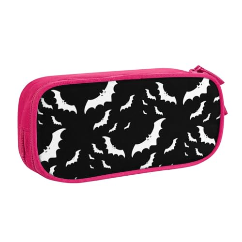 QGWDYYJQ Federmäppchen, Motiv: fliegende Fledermäuse, Motiv: Halloween, rose, Einheitsgröße, Münztasche von QGWDYYJQ