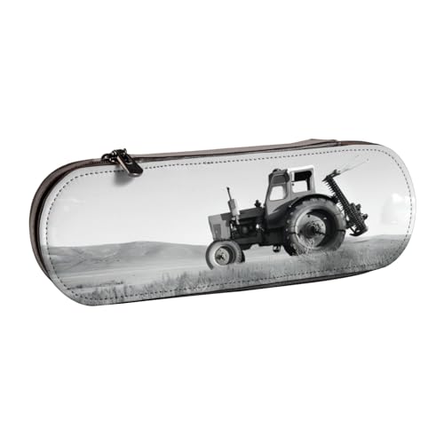 QGWDYYJQ Federmäppchen aus Leder, Motiv: Traktor Landwirtschaft, ruhig, bedruckt, Schreibwaren-Organizer, tragbares Federmäppchen von QGWDYYJQ