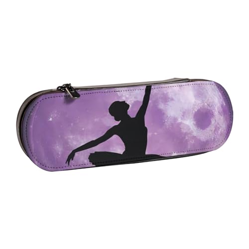 QGWDYYJQ Federmäppchen mit Ballerina-Motiv, bedrucktes Leder-Federmäppchen, Schreibwaren-Organizer, tragbare Federtasche von QGWDYYJQ