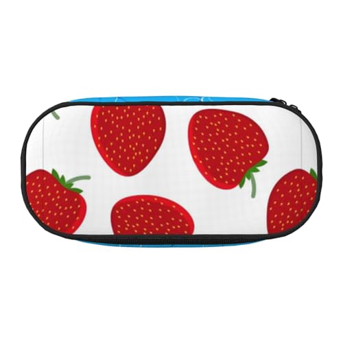 QGWDYYJQ Federmäppchen mit Erdbeer-Motiv, Schreibwaren-Organizer, tragbares Federmäppchen, Schwarz , Einheitsgröße, Münztasche von QGWDYYJQ