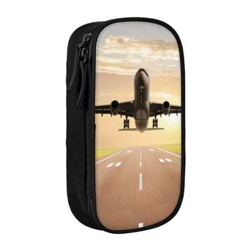 QGWDYYJQ Federmäppchen mit Flugzeugdruck, großes Fassungsvermögen, doppellagig, Schreibwarenetui, tragbarer Organizer, Schwarz , Einheitsgröße, Münzfach QGWDYYJQ Federmäppchen mit Flugzeugdruck, großes Fassungsvermögen, doppellagig, Schreibwarenetui, tragbarer Organizer, Schwarz , Einheitsgröße, Münzfach von QGWDYYJQ