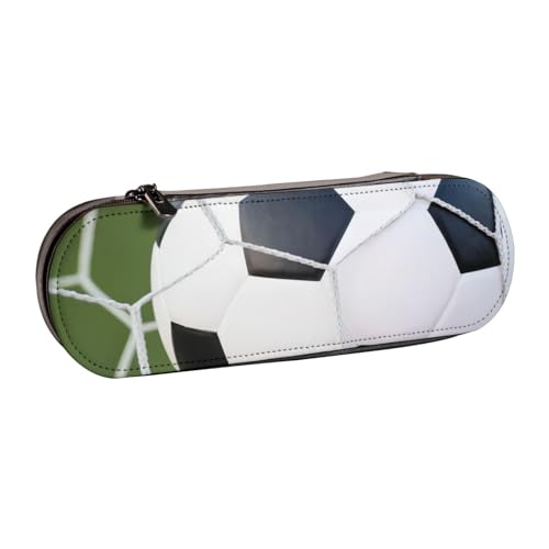 QGWDYYJQ Federmäppchen mit Fußball-Motiv, bedrucktes Leder-Federmäppchen, Schreibwaren-Organizer, tragbares Federmäppchen von QGWDYYJQ