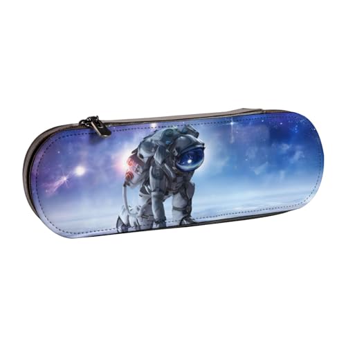 QGWDYYJQ Federmäppchen mit Galaxie-Astronauten-Motiv, bedrucktes Leder-Federmäppchen, Schreibwaren-Organizer, von QGWDYYJQ