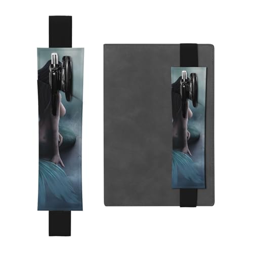 QGWDYYJQ Federmäppchen mit Meerjungfrau-Mädchen und Segeln auf See, Piratenschiff, bedrucktes Leder, Stifthalter, Lesezeichen, Federmäppchen, Schwarz , Einheitsgröße, Münztasche von QGWDYYJQ