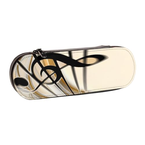 QGWDYYJQ Federmäppchen mit Musiknoten-Motiv, bedrucktes Leder, Schreibwaren-Organizer, tragbare Federtasche von QGWDYYJQ