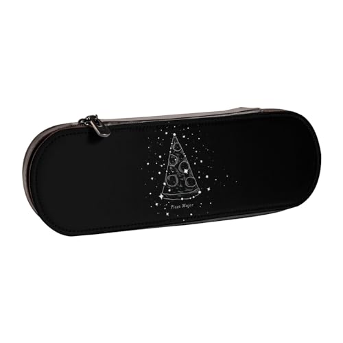 QGWDYYJQ Federmäppchen mit Pizzasternbild, bedrucktes Leder-Federmäppchen, Schreibwaren-Organizer, tragbares Federmäppchen von QGWDYYJQ