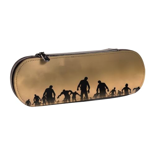 QGWDYYJQ Federmäppchen mit Zombie-Motiv, Leder, Schreibwaren-Organizer, tragbares Federmäppchen von QGWDYYJQ