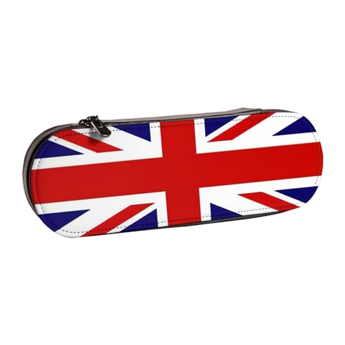 QGWDYYJQ Federmäppchen mit britischer Flagge, bedrucktes Leder, Schreibwaren-Organizer, tragbare Federtasche von QGWDYYJQ