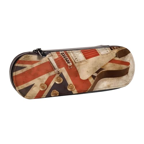 QGWDYYJQ Federmäppchen mit britischer Flagge, bedrucktes Leder-Federmäppchen, Schreibwaren-Organizer, tragbares Federmäppchen von QGWDYYJQ