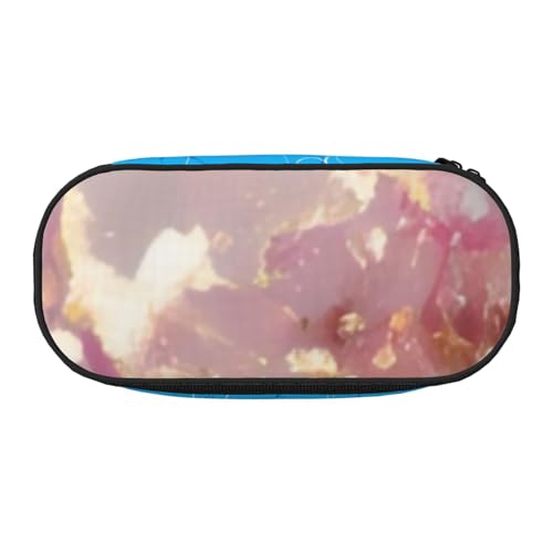 QGWDYYJQ Federmäppchen mit rosa Marmor-Textur, bedrucktes Federmäppchen, Schreibwaren-Organizer, tragbares Federmäppchen, Schwarz , Einheitsgröße, Münztasche von QGWDYYJQ
