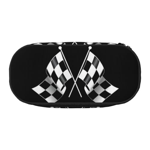 QGWDYYJQ Federmäppchen mit schwarz-weißer Formel, karierte Flaggen, bedruckt, Schreibwaren-Organizer, tragbares Federmäppchen, Schwarz , Einheitsgröße, Münztasche von QGWDYYJQ