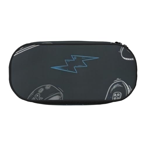 QGWDYYJQ Graffiti-Skateboard bedruckte Bleistifttasche Schreibwaren-Organizer, tragbares Federmäppchen, Schwarz , Einheitsgröße, Münztasche von QGWDYYJQ