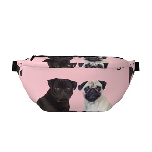QGWDYYJQ Hüfttasche mit lustigem Mops-Motiv, bedruckt, Schwarz , Einheitsgröße von QGWDYYJQ