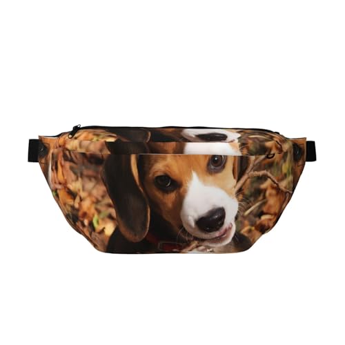 QGWDYYJQ Hüfttasche mit niedlichem Beagle-Aufdruck, Umhängetasche, Reisetasche, Schwarz , Einheitsgröße von QGWDYYJQ