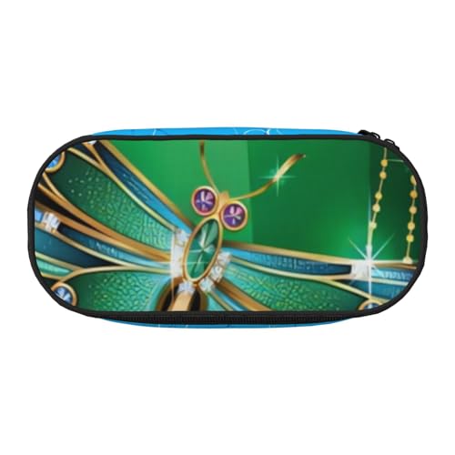 QGWDYYJQ Jewel Libelle bedrucktes Federmäppchen Schreibwaren-Organizer, tragbares Federmäppchen, Schwarz , Einheitsgröße, Münztasche von QGWDYYJQ