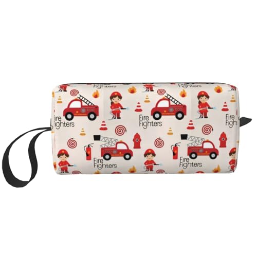 QGWDYYJQ Kleine Make-up-Tasche für Jungen und Mädchen in Feuerwehrleuten, bedruckt, kleine Make-up-Tasche, tragbare Aufbewahrungstasche von QGWDYYJQ