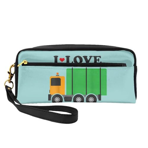 QGWDYYJQ Kleine Make-up-Tasche mit Musiknoten-Motiv, echtes Leder, I Love Garbage Trucks, Einheitsgröße QGWDYYJQ Kleine Make-up-Tasche mit Musiknoten-Motiv, echtes Leder, I Love Garbage Trucks, Einheitsgröße von QGWDYYJQ