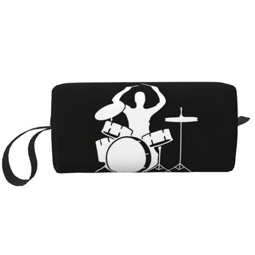 QGWDYYJQ Kleine Make-up-Tasche mit Schlagzeuger-Motiv, Aufbewahrungstasche von QGWDYYJQ