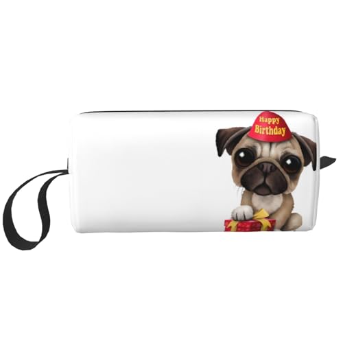 QGWDYYJQ Kleine Make-up-Tasche mit niedlichem Mops-Motiv, kleine Aufbewahrungstasche von QGWDYYJQ