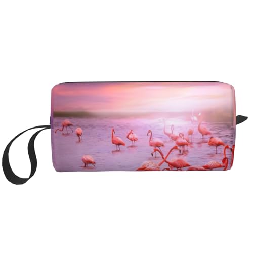 QGWDYYJQ Kleine Make-up-Tasche mit rosa Flamingos bedruckt von QGWDYYJQ