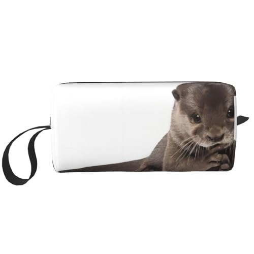 QGWDYYJQ Kleine Make-up-Tasche mit süßem Otter-Motiv, Aufbewahrungstasche von QGWDYYJQ