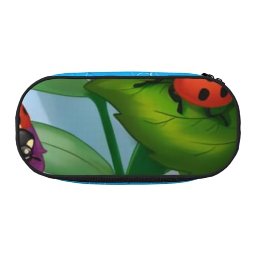 QGWDYYJQ Ladybug Bedrucktes Federmäppchen Schreibwaren Organizer Tragbares Federmäppchen, Schwarz , Einheitsgröße, Münztasche von QGWDYYJQ