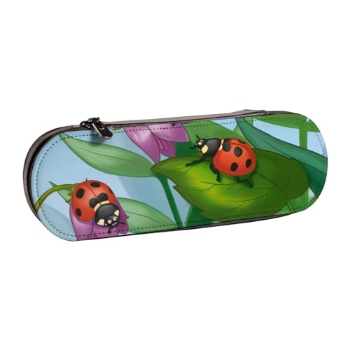QGWDYYJQ Ladybug bedrucktes Leder-Federmäppchen, Schreibwaren-Organizer, tragbares Federmäppchen QGWDYYJQ Ladybug bedrucktes Leder-Federmäppchen, Schreibwaren-Organizer, tragbares Federmäppchen von QGWDYYJQ