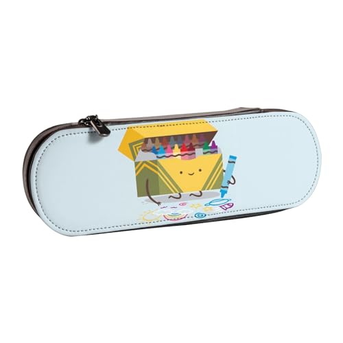 QGWDYYJQ Niedliche Buntstifte, bedrucktes Leder-Federmäppchen, Schreibwaren-Organizer, tragbares Federmäppchen von QGWDYYJQ