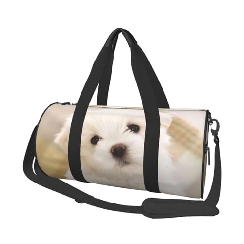 QGWDYYJQ Niedliche Malteser-Welpe bedruckte Reisetasche mit großem Fassungsvermögen von QGWDYYJQ