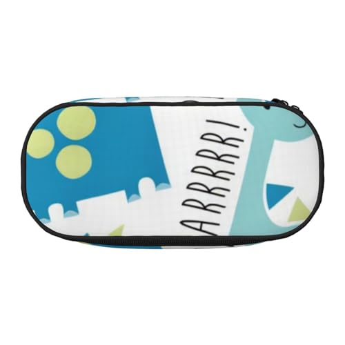 QGWDYYJQ Niedliches Dinosaurier-bedrucktes Federmäppchen, Schreibwaren-Organizer, tragbares Federmäppchen, Schwarz , Einheitsgröße, Münztasche von QGWDYYJQ