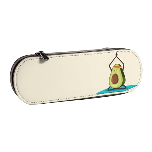 QGWDYYJQ Niedliches Federmäppchen aus Leder mit Avocado-Motiv, Schreibwaren-Organizer, tragbares Federmäppchen von QGWDYYJQ