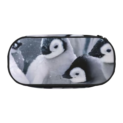 QGWDYYJQ Niedliches Federmäppchen mit Pinguin-Motiv, Schreibwaren-Organizer, tragbares Federmäppchen, Schwarz , Einheitsgröße, Münztasche von QGWDYYJQ