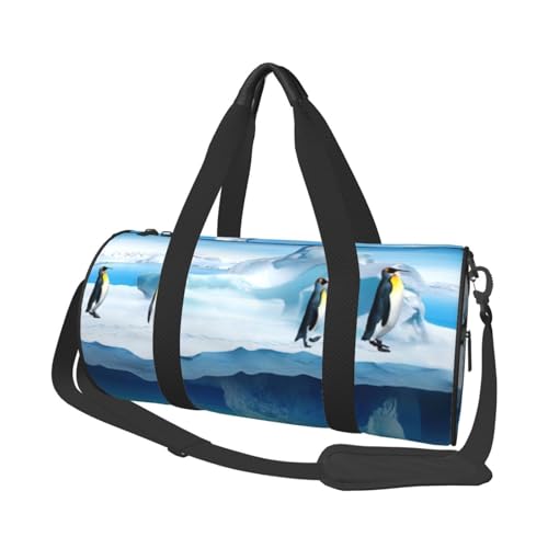 QGWDYYJQ Penguins On The Iceberg Bedruckte Reisetasche Große Kapazität Reisegepäck Tasche von QGWDYYJQ