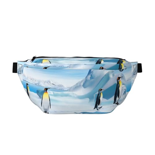 QGWDYYJQ Penguins On The Iceberg Printed Crossbody Waist Pack Waist Bag Travel Bag, Schwarz , Einheitsgröße von QGWDYYJQ