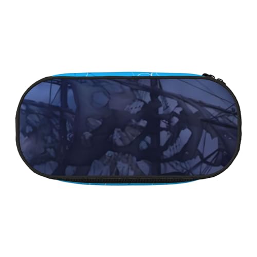 QGWDYYJQ Piraten-Segelboot-Vollmond-bedrucktes Federmäppchen, Schreibwaren-Organizer, tragbares Federmäppchen, Schwarz , Einheitsgröße, Münztasche von QGWDYYJQ