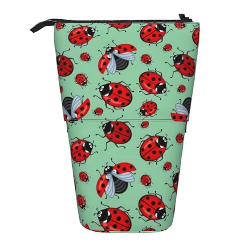 QGWDYYJQ Rote Marienkäfer auf blauem Hintergrund, bedruckter Teleskop-Organizer, vertikaler Organizer von QGWDYYJQ