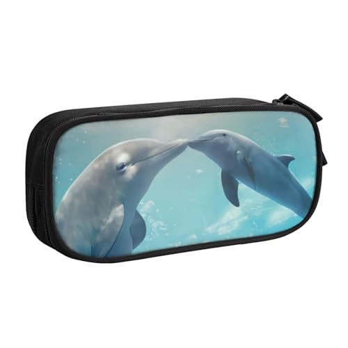 QGWDYYJQ Schreibwarenetui mit Motiv "Winter The Dolphin", Schwarz , Einheitsgröße, Münztasche von QGWDYYJQ