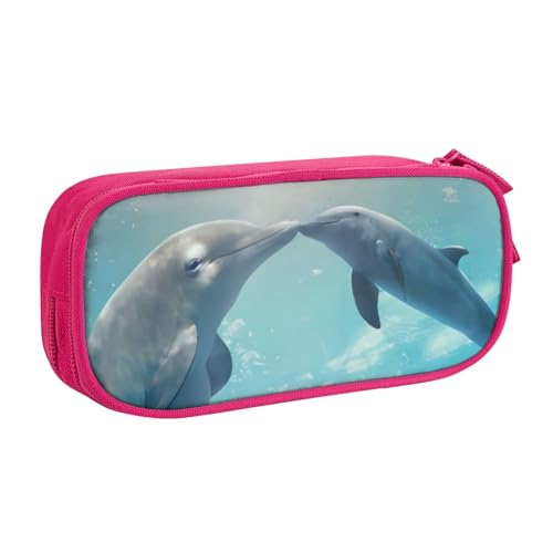 QGWDYYJQ Schreibwarenetui mit Motiv "Winter The Dolphin", rose, Einheitsgröße, Münztasche von QGWDYYJQ