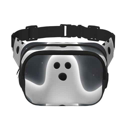 QGWDYYJQ Schwarze und Halloween-Geister-bedruckte quadratische doppellagige Hüfttasche Hüfttasche Reisetasche, Schwarz , Einheitsgröße von QGWDYYJQ