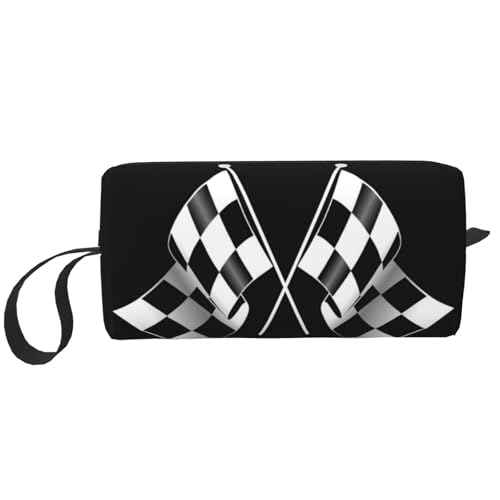 QGWDYYJQ Schwarze weiße Formel, karierte Flaggen, Muster, bedruckte Empfangstasche, kleine Make-up-Tasche, Handheld-Aufbewahrungstasche von QGWDYYJQ