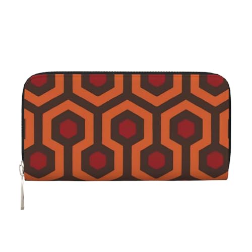 QGWDYYJQ Shining Overlook bedruckte Geldbörse aus echtem Leder, tragbare Geldbörse mit Reißverschluss, Schwarz , Einheitsgröße von QGWDYYJQ