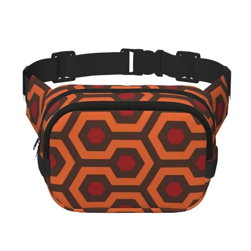 QGWDYYJQ Shining Overlook bedruckte quadratische doppellagige Hüfttasche Hüfttasche Reisetasche, Schwarz , Einheitsgröße von QGWDYYJQ