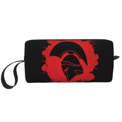 QGWDYYJQ Spartan Warrior Helm, bedruckte Tasche, kleine Make-up-Tasche, Handheld-Aufbewahrungstasche von QGWDYYJQ