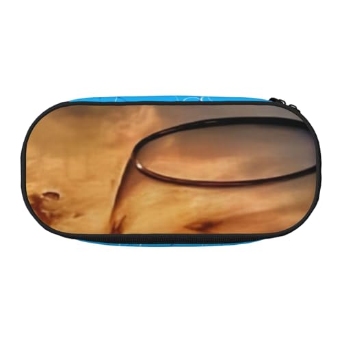 QGWDYYJQ Sunset Weinglas Bedrucktes Federmäppchen Schreibwaren Organizer Tragbares Federmäppchen, Schwarz , Einheitsgröße, Münztasche von QGWDYYJQ